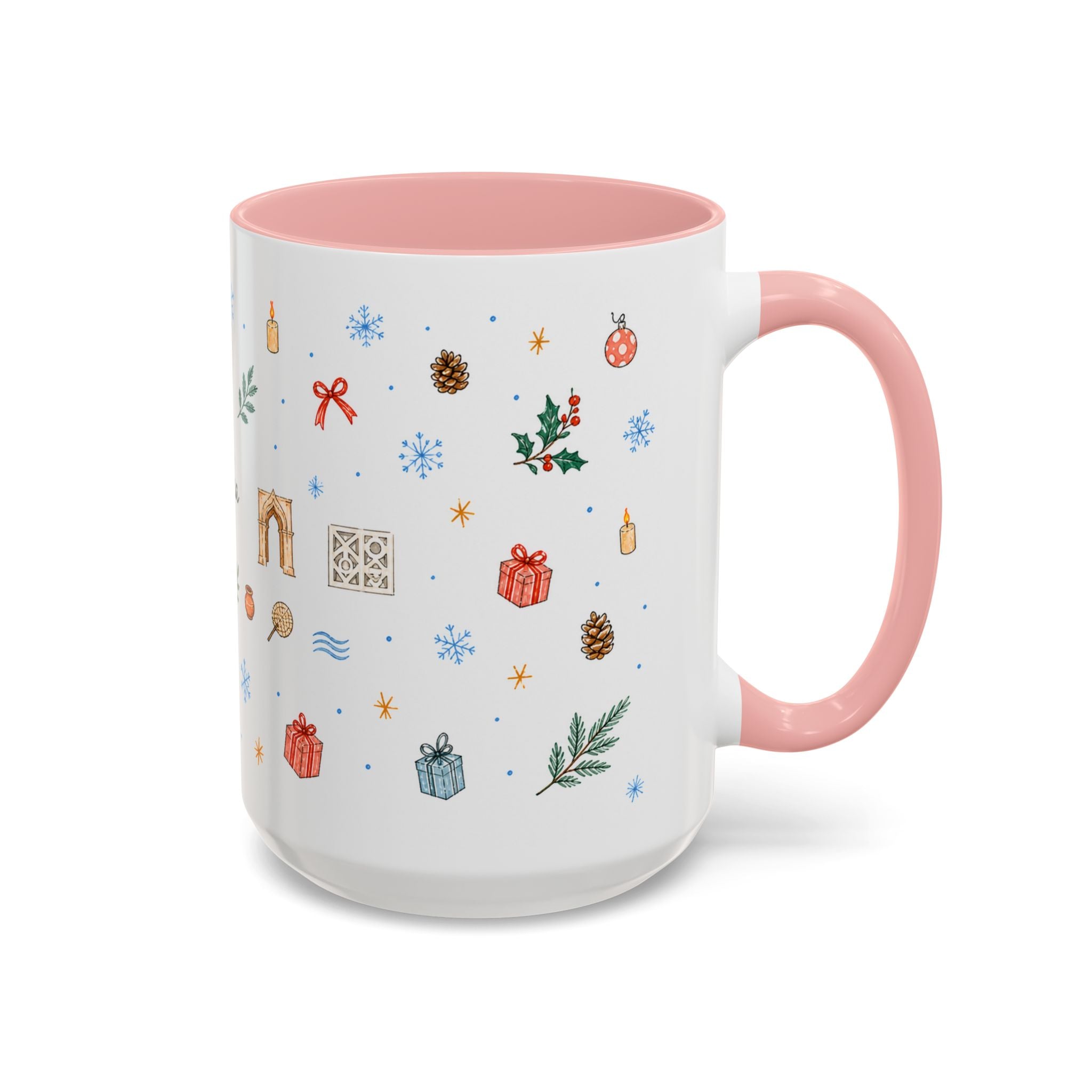 Dhaka Christmas Mug | Watercolor Travel Souvenir | Holiday Gift | Accent Ceramic Coffee Cup 11oz 15oz