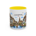 Strasbourg Illustrated Travel Mug | France Souvenir Accent Coffee Mug | 11oz 15oz Ceramic Cup