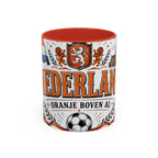 Netherlands Soccer Coffee Mug | World Cup Fan Gift | Accent Color Ceramic 11oz 15oz Match Day Cup