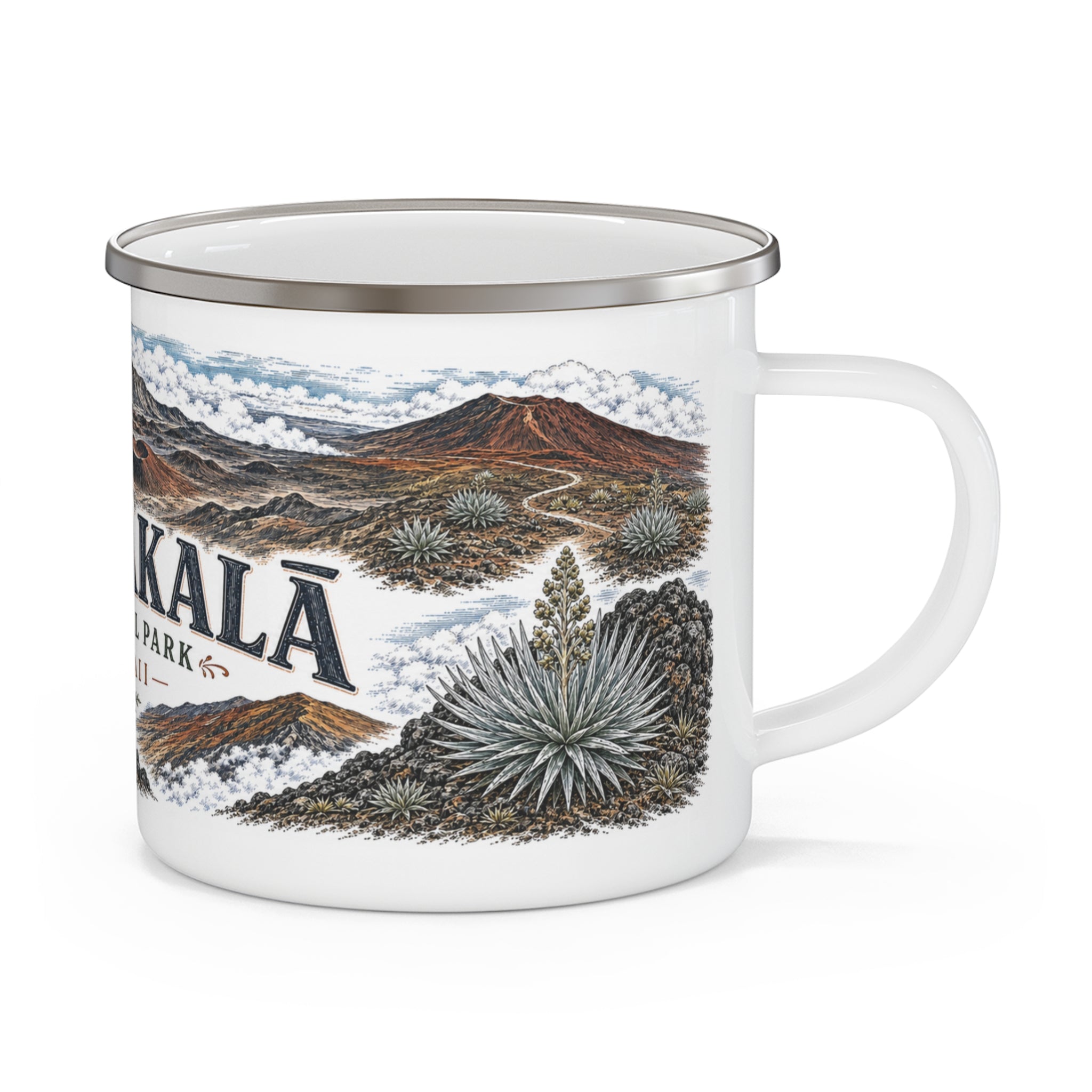 Haleakalā National Park Vintage Enamel Camping Mug | 12oz National Park Hiking Gift