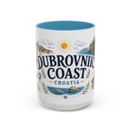 Dubrovnik Coast Coffee Mug | Travel Destination Souvenir Gift | Accent Color Ceramic 11oz 15oz