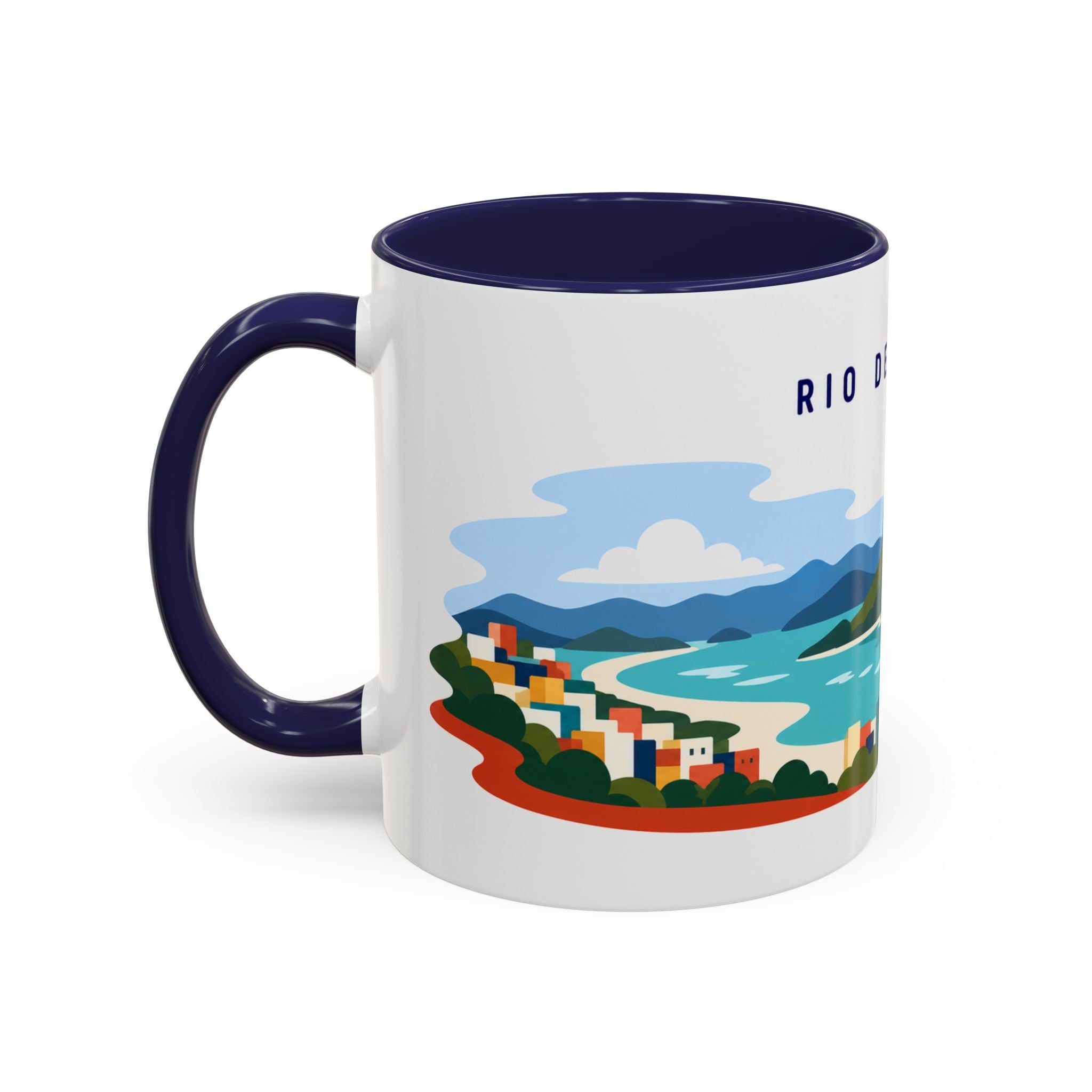 Rio de Janeiro Coffee Mug | Travel Destination Souvenir Gift | Accent Color Ceramic 11oz 15oz