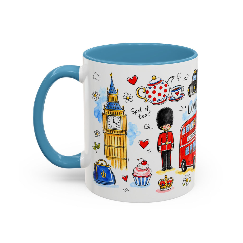 London Travel Mug | European City Souvenir Accent Coffee Mug | 11oz 15oz Ceramic Cup