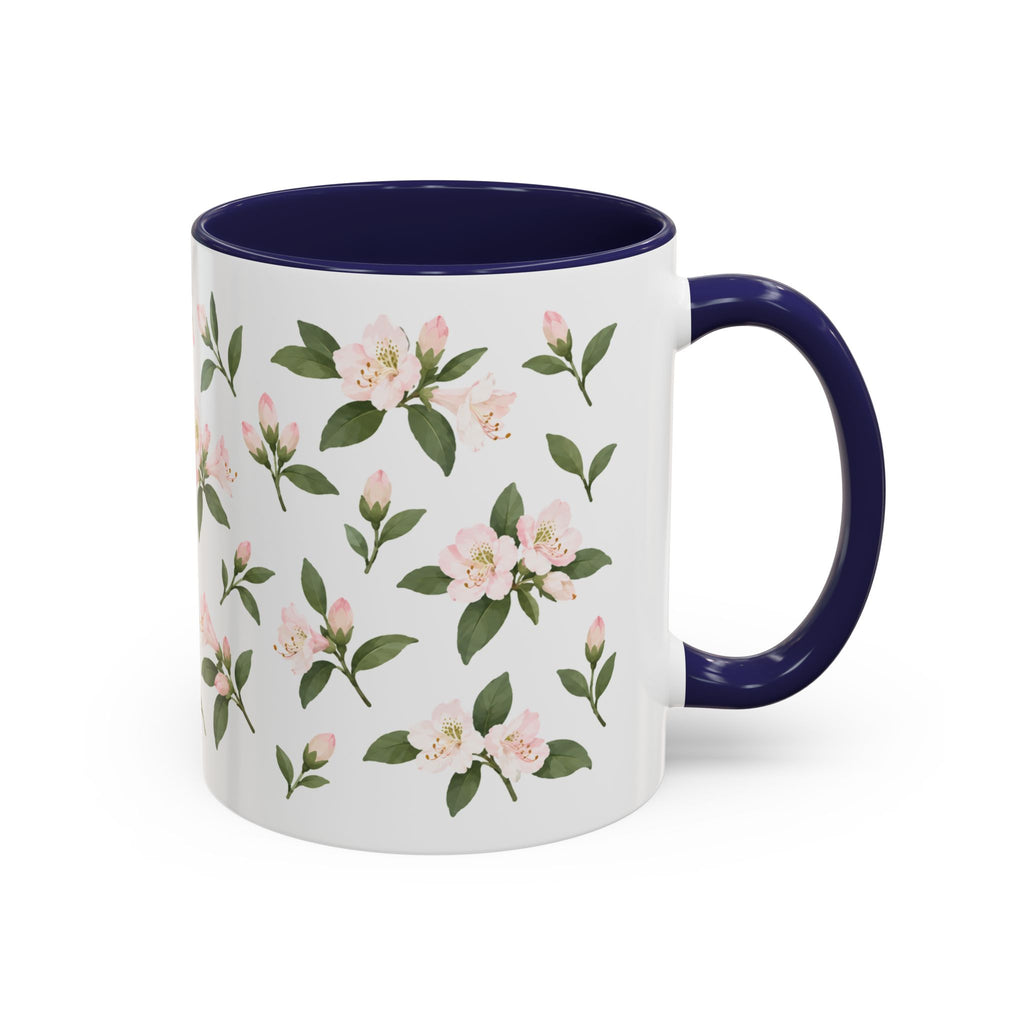West Virginia Rhododendron Mug, State Flower Floral Coffee Cup, 11oz Botanical Gift