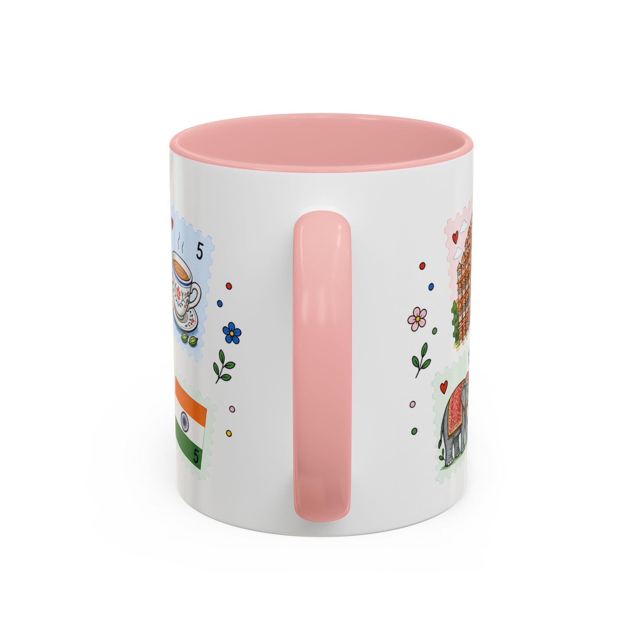 Jaipur Coffee Mug | Postage Stamp Collage Mug | Travel Souvenir Accent Cup 11oz 15oz