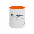 Personalized Teacher Mug | Custom Name Notebook Coffee Cup | Back to School Gift 11oz 15oz