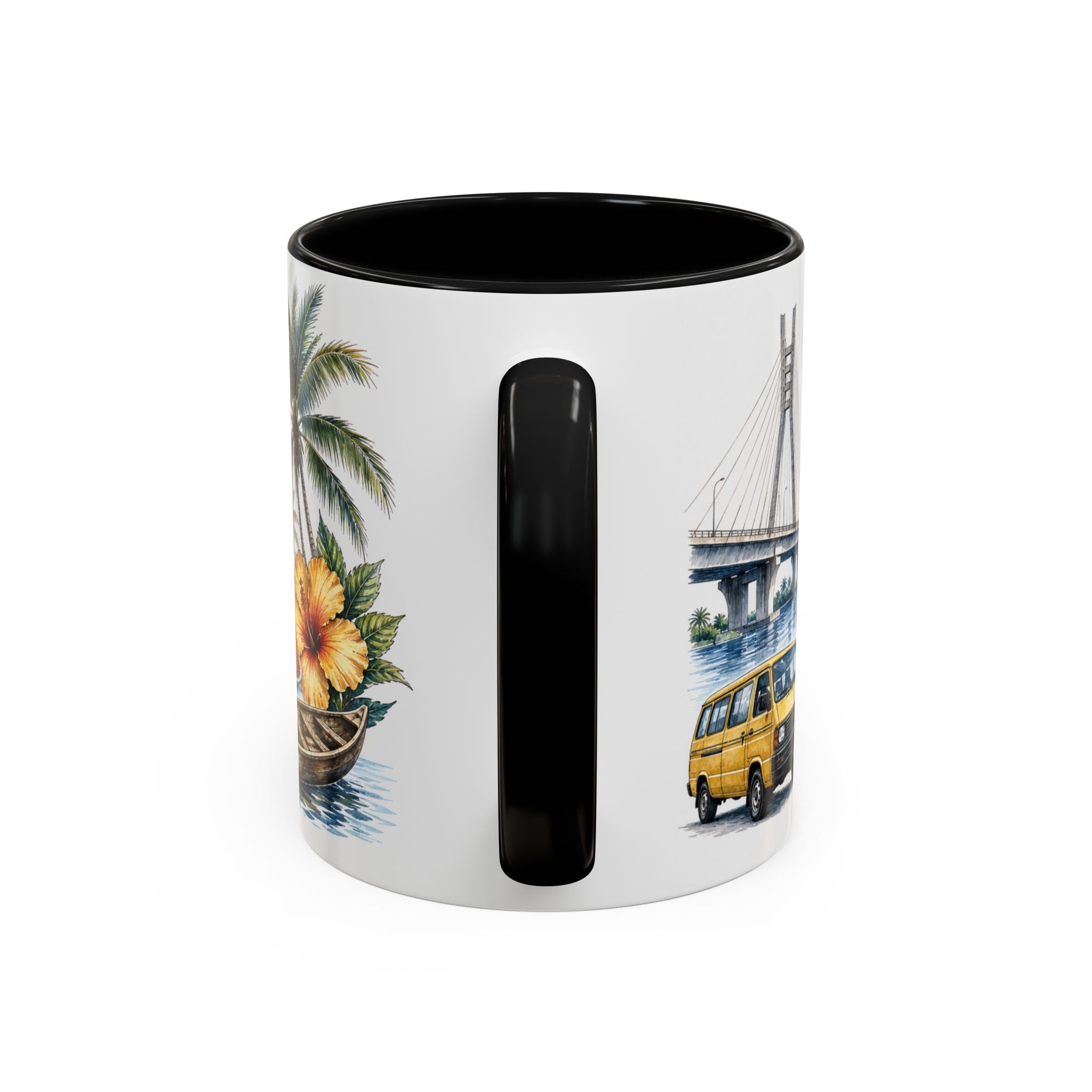 Lagos Coffee Mug | Nigeria Travel Souvenir | Vintage Illustrated City Gift | 11 oz 15 oz Accent Mug