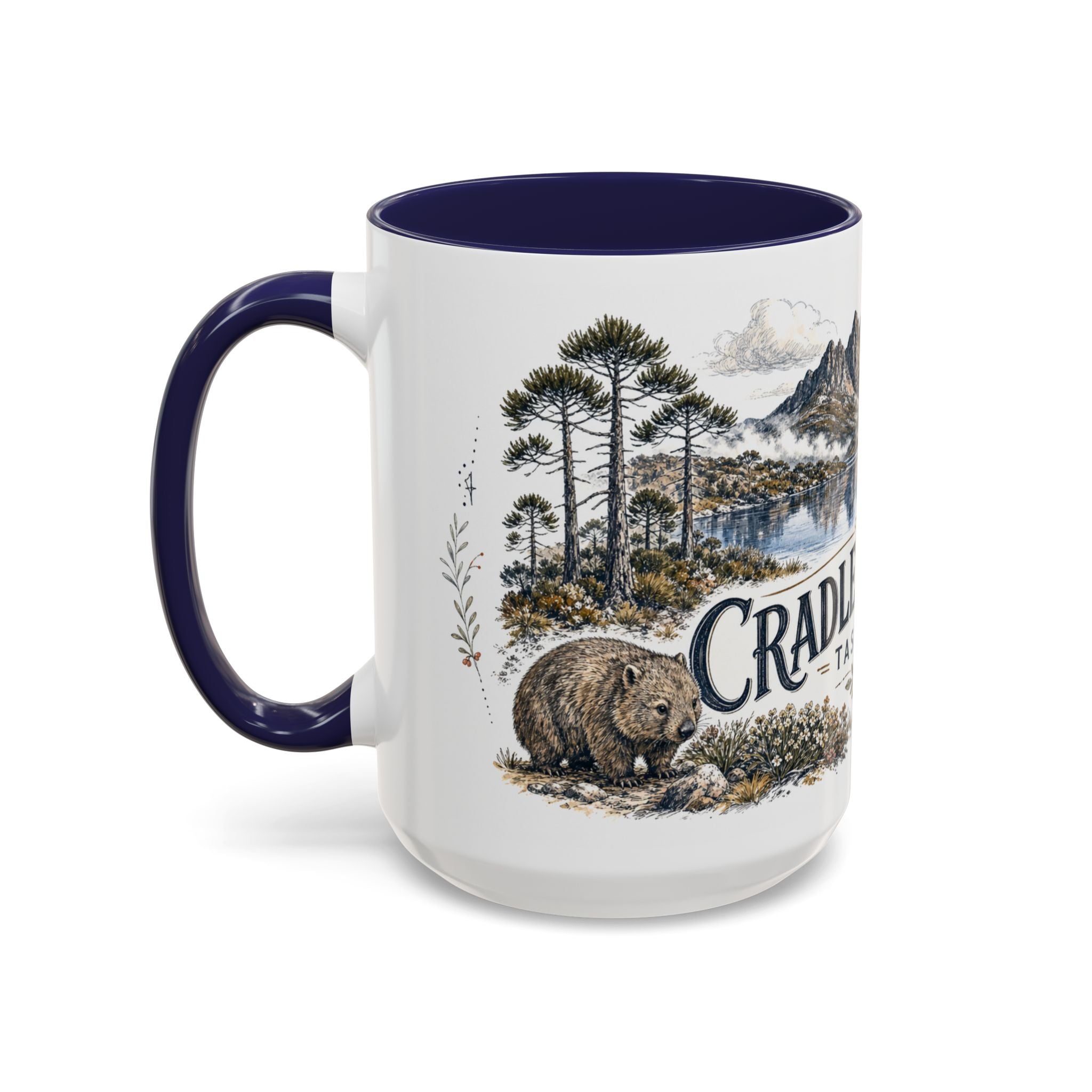 Cradle Mountain Mug, Tasmania Travel Souvenir, Bucket List Gift, Accent Ceramic Coffee Mug 11oz 15oz