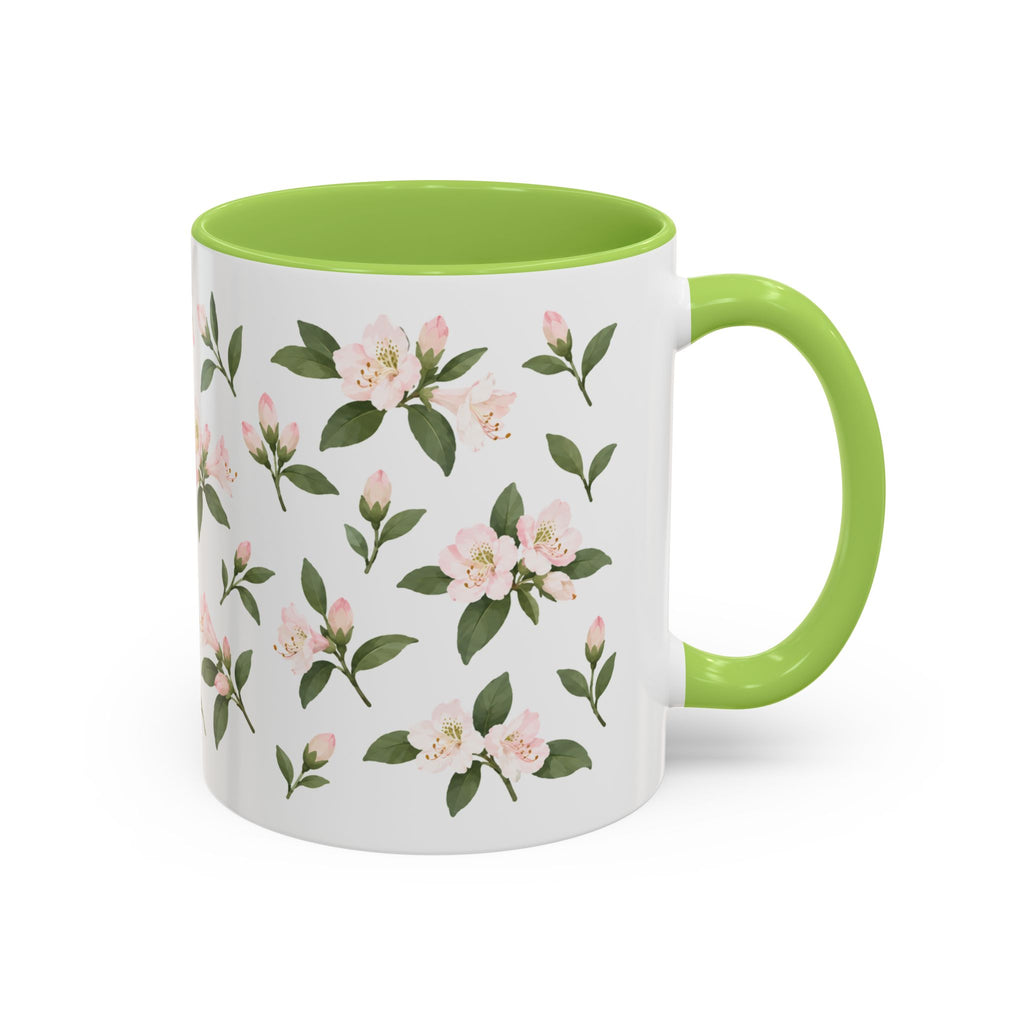 West Virginia Rhododendron Mug, State Flower Floral Coffee Cup, 11oz Botanical Gift