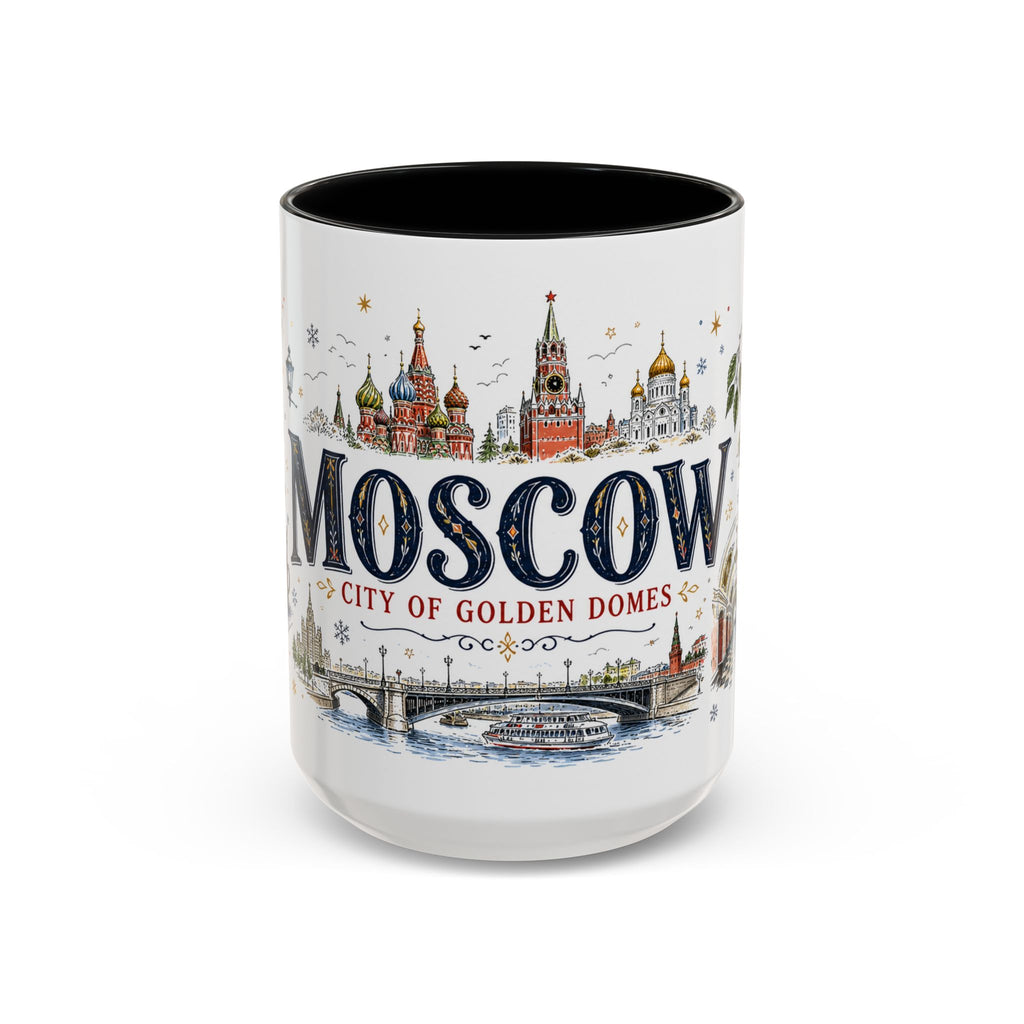Moscow Coffee Mug | Russia Souvenir Travel Gift | Accent Color Ceramic 11oz 15oz