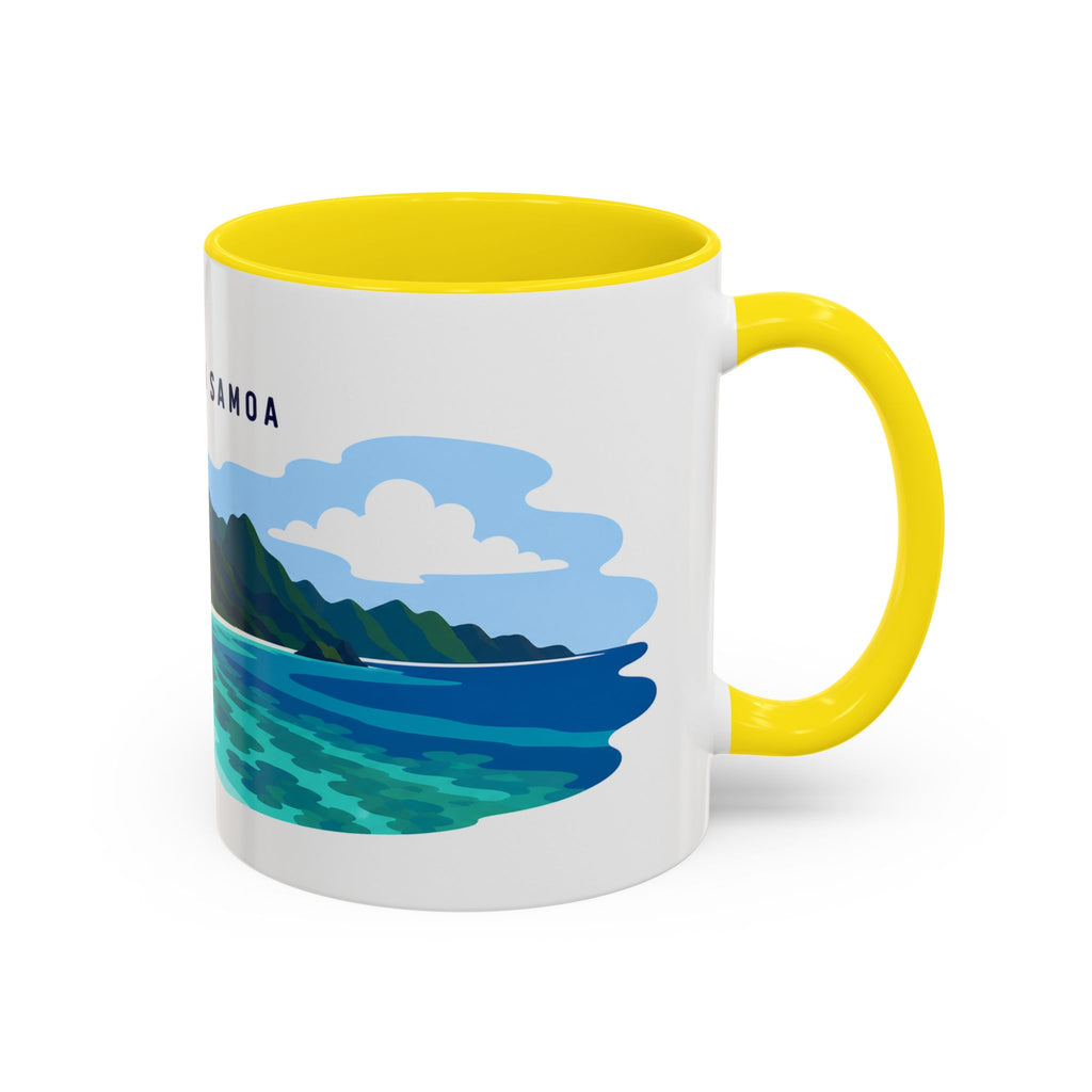 National Park of American Samoa Coffee Mug | Solid Color Block Park Souvenir | 11oz 15oz Accent Mug