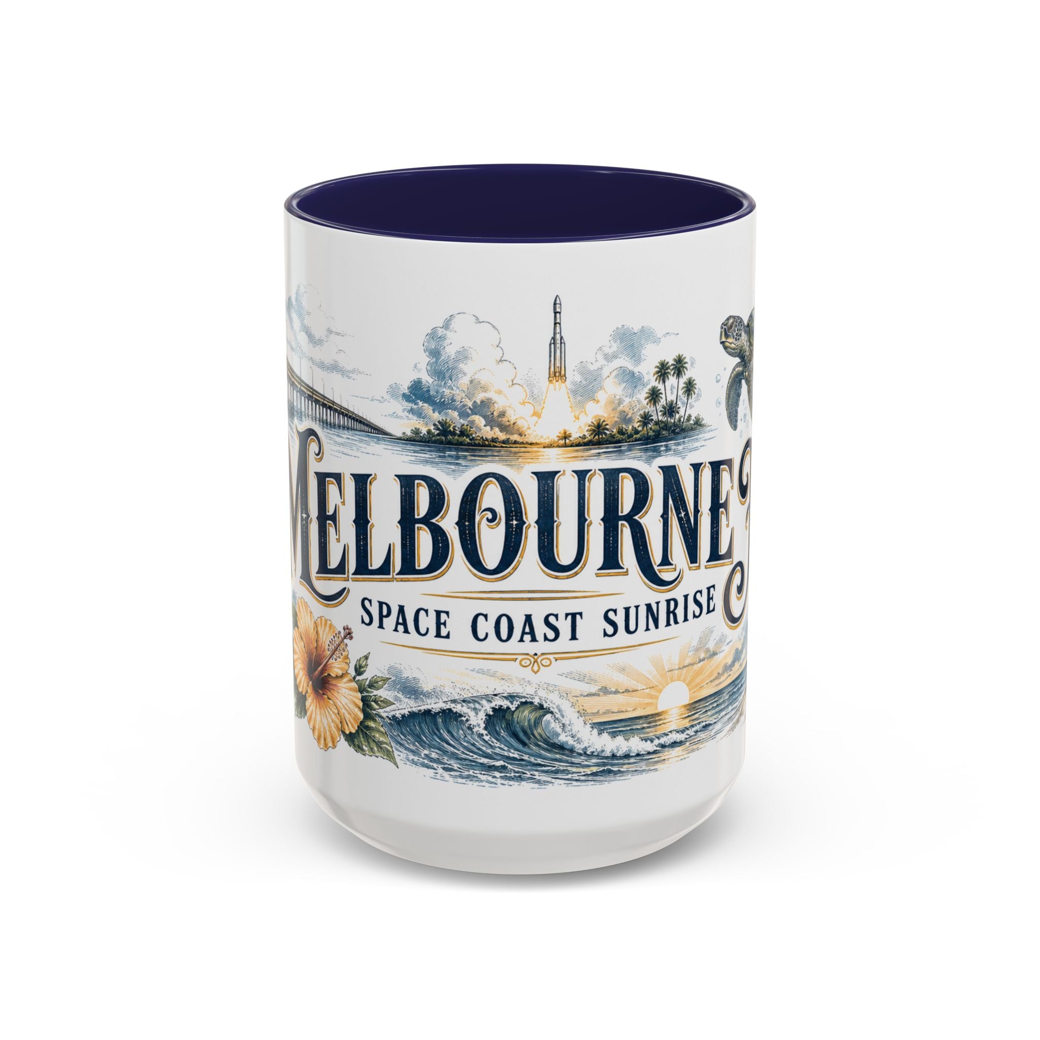 Melbourne FL Coffee Mug | United States Travel Souvenir | Vintage Illustrated City Gift | 11 oz 15 oz Accent Mug