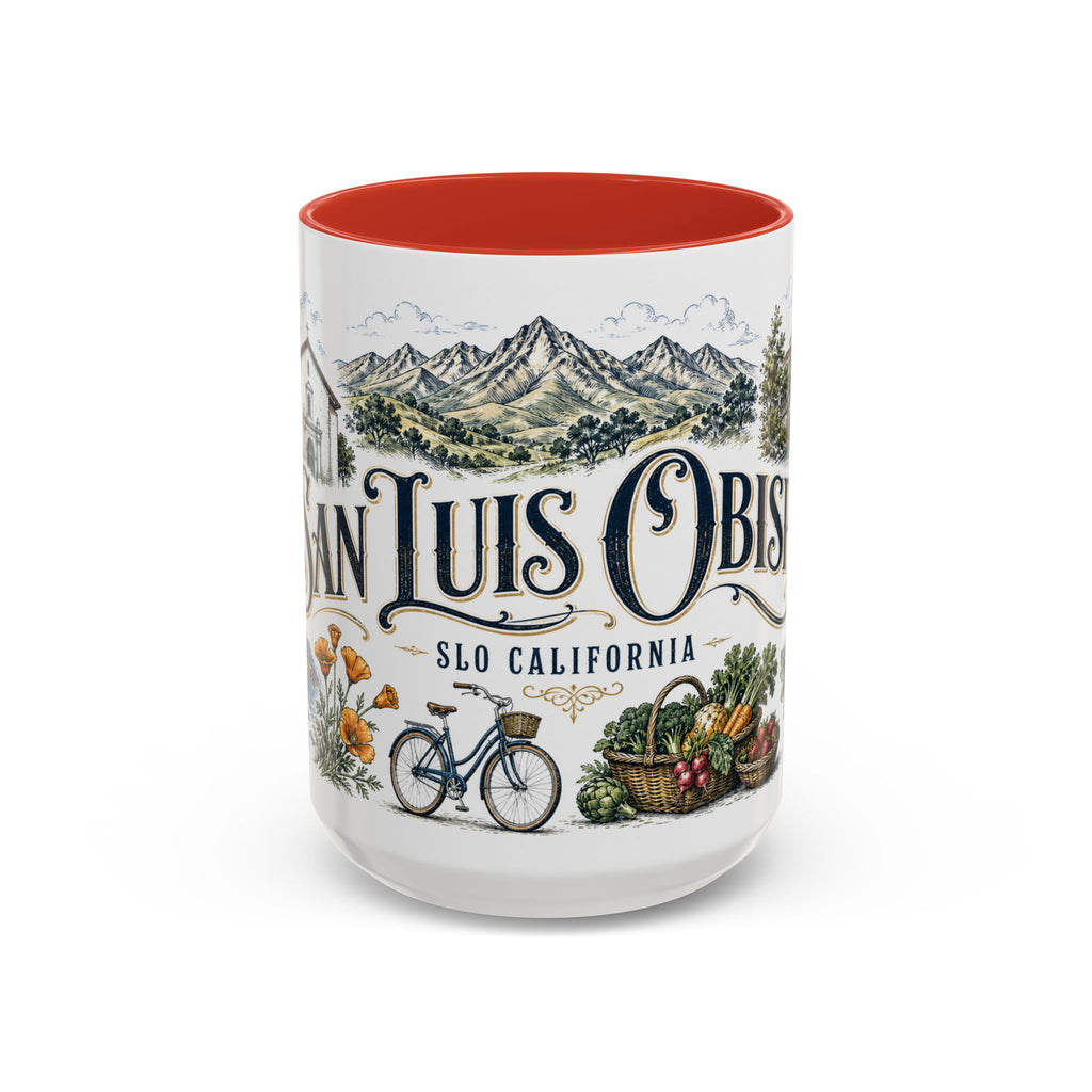 San Luis Obispo Coffee Mug | United States Travel Souvenir | Vintage Illustrated City Gift | 11 oz 15 oz Accent Mug