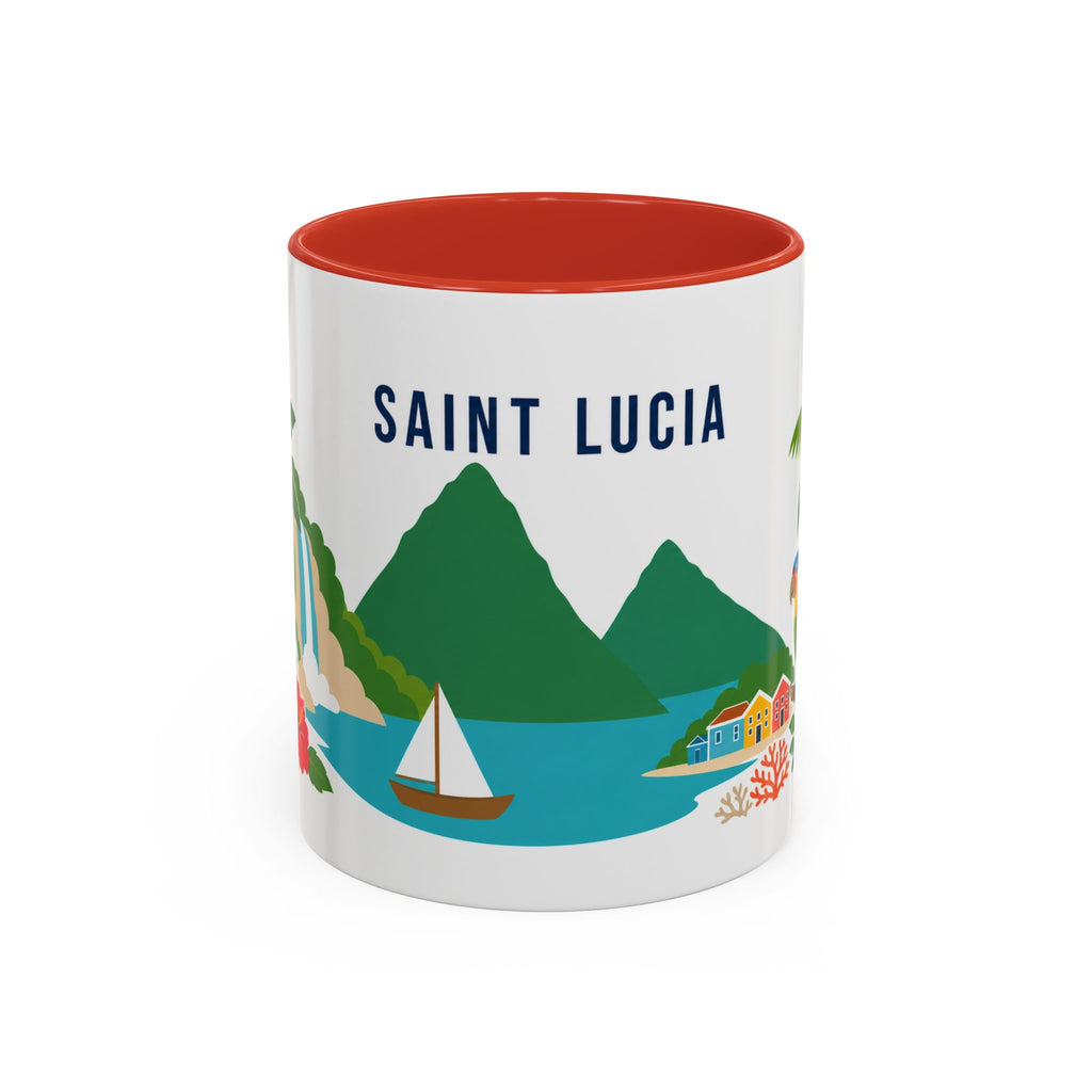 Saint Lucia Coffee Mug | Travel Souvenir Accent Mug | Country Gift Ceramic Cup 11oz 15oz