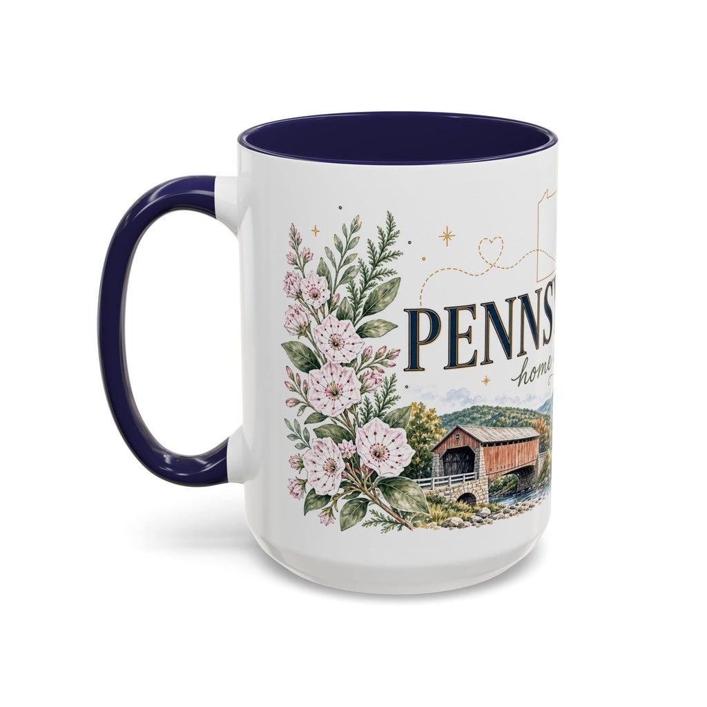 Pennsylvania Home State Mug | Moving Away Gift | Long Distance Friendship Coffee Cup | 11oz 15oz Accent Mug