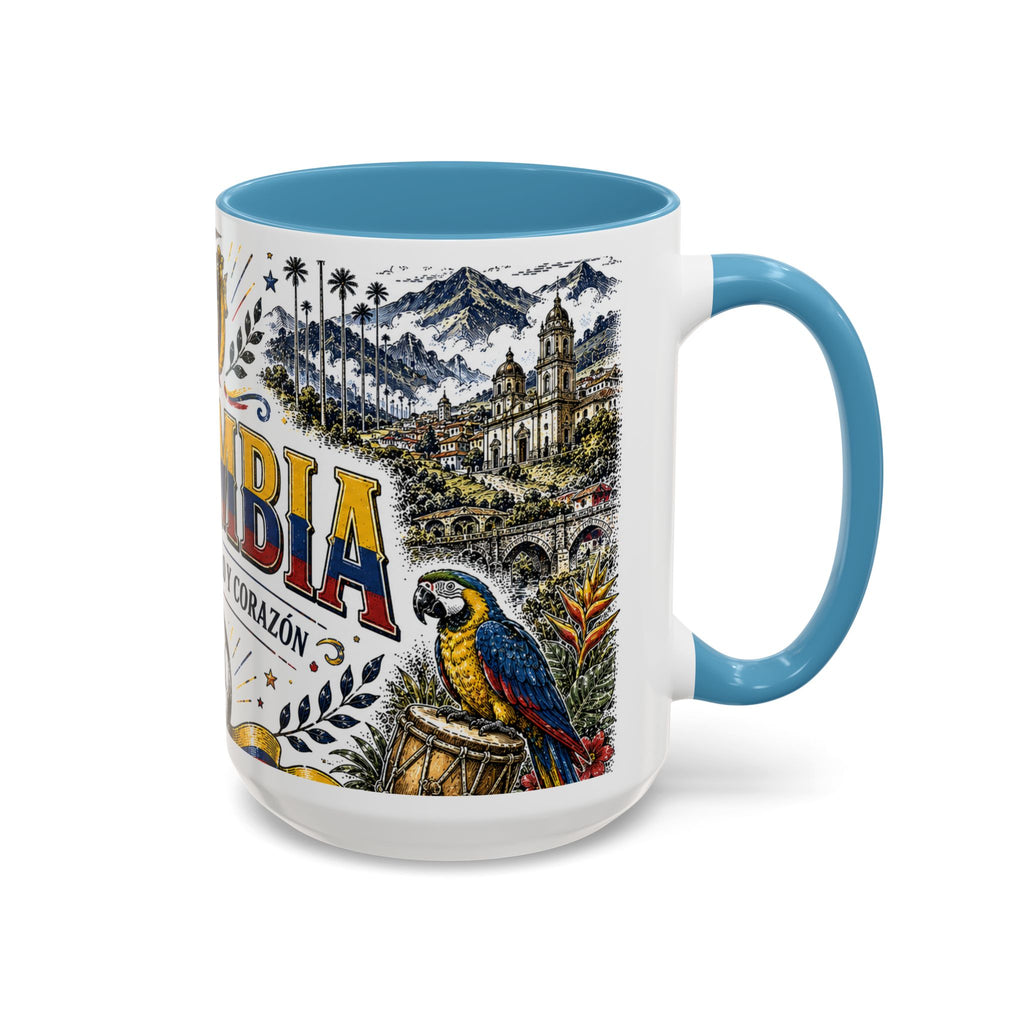 Colombia Soccer Coffee Mug | World Cup Fan Gift | Accent Color Ceramic 11oz 15oz Match Day Cup
