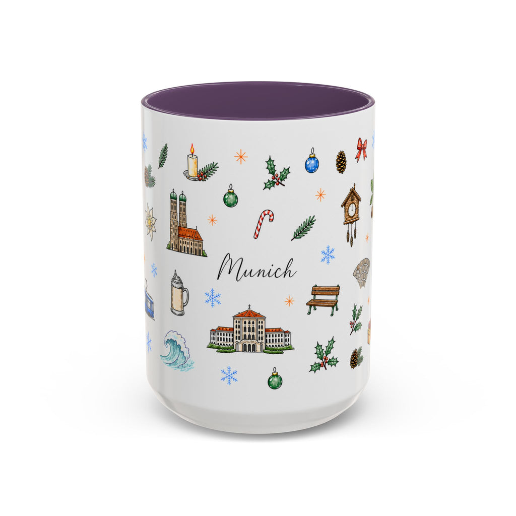 Munich Christmas Mug | Watercolor City Souvenir, Travel Gift (11oz/15oz)