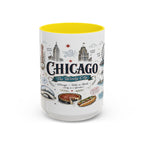 Chicago Coffee Mug | Illinois Souvenir City Gift | Accent Color Ceramic 11oz 15oz