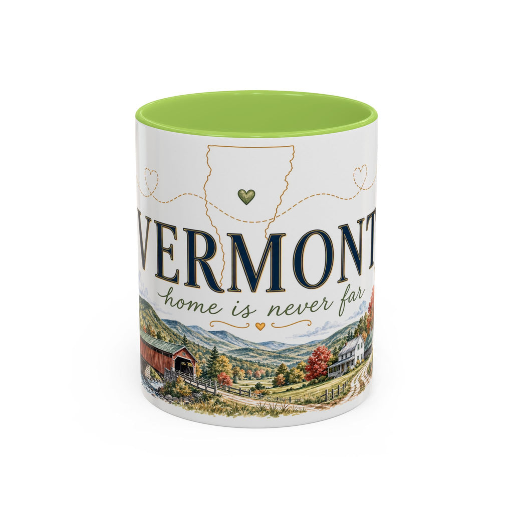 Vermont Home State Mug | Moving Away Gift | Long Distance Friendship Coffee Cup | 11oz 15oz Accent Mug