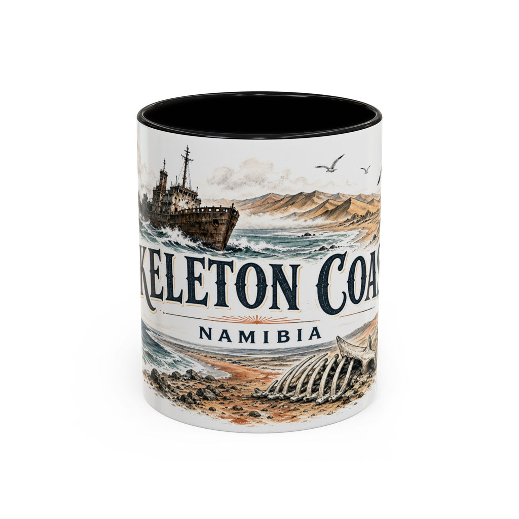 Skeleton Coast Mug, Namibia Travel Souvenir, Bucket List Gift, Accent Ceramic Coffee Mug 11oz 15oz