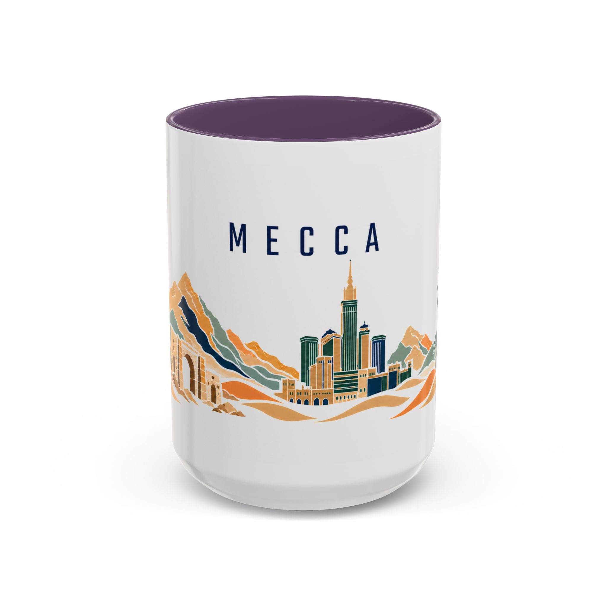 Mecca Coffee Mug | Saudi Arabia Travel Souvenir | Porcelain Decal City Gift | 11oz 15oz Accent Mug