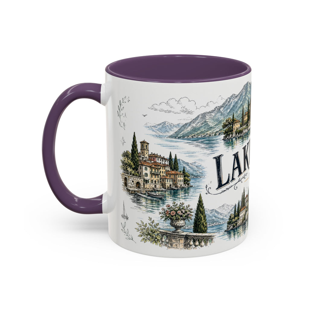 Lake Como Mug, Italy Travel Souvenir, Bucket List Gift, Accent Ceramic Coffee Mug 11oz 15oz
