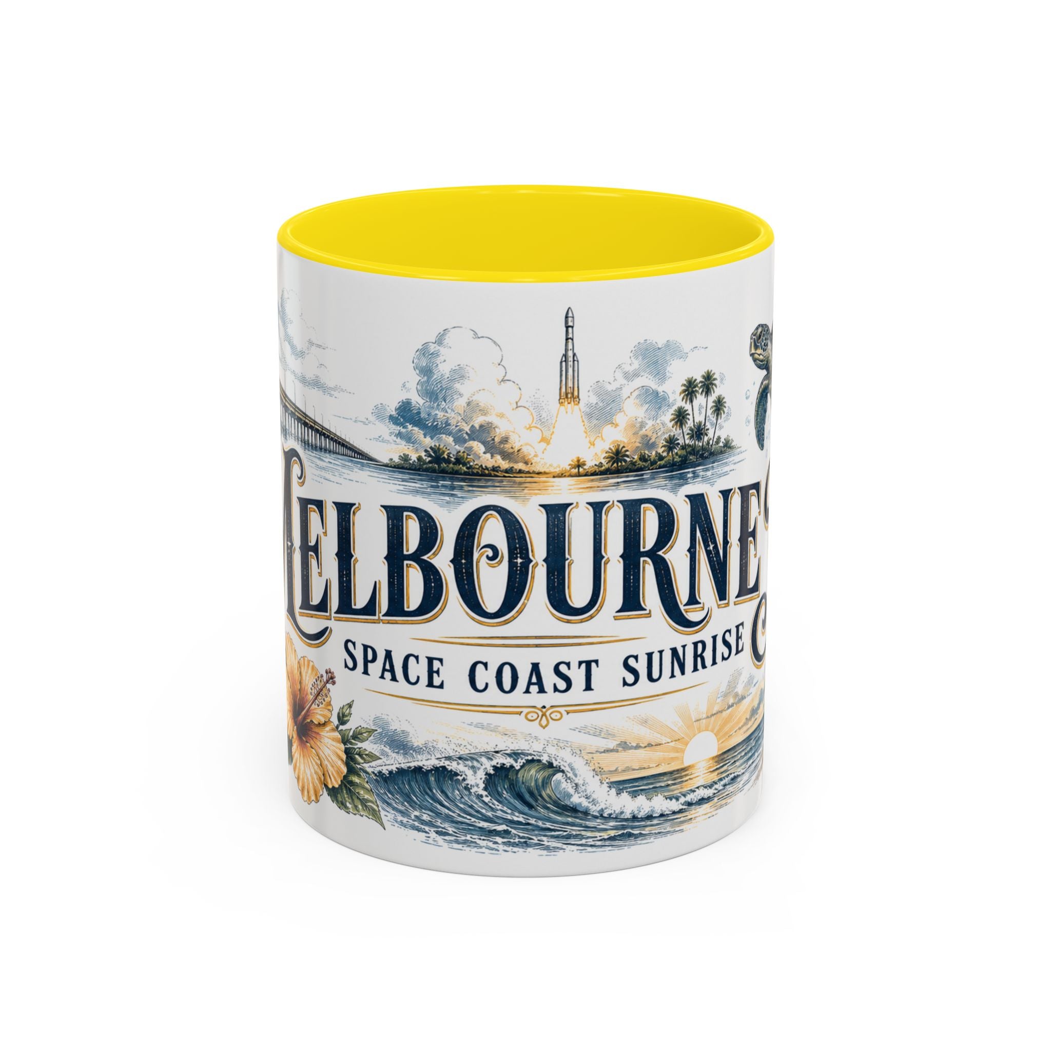 Melbourne FL Coffee Mug | United States Travel Souvenir | Vintage Illustrated City Gift | 11 oz 15 oz Accent Mug