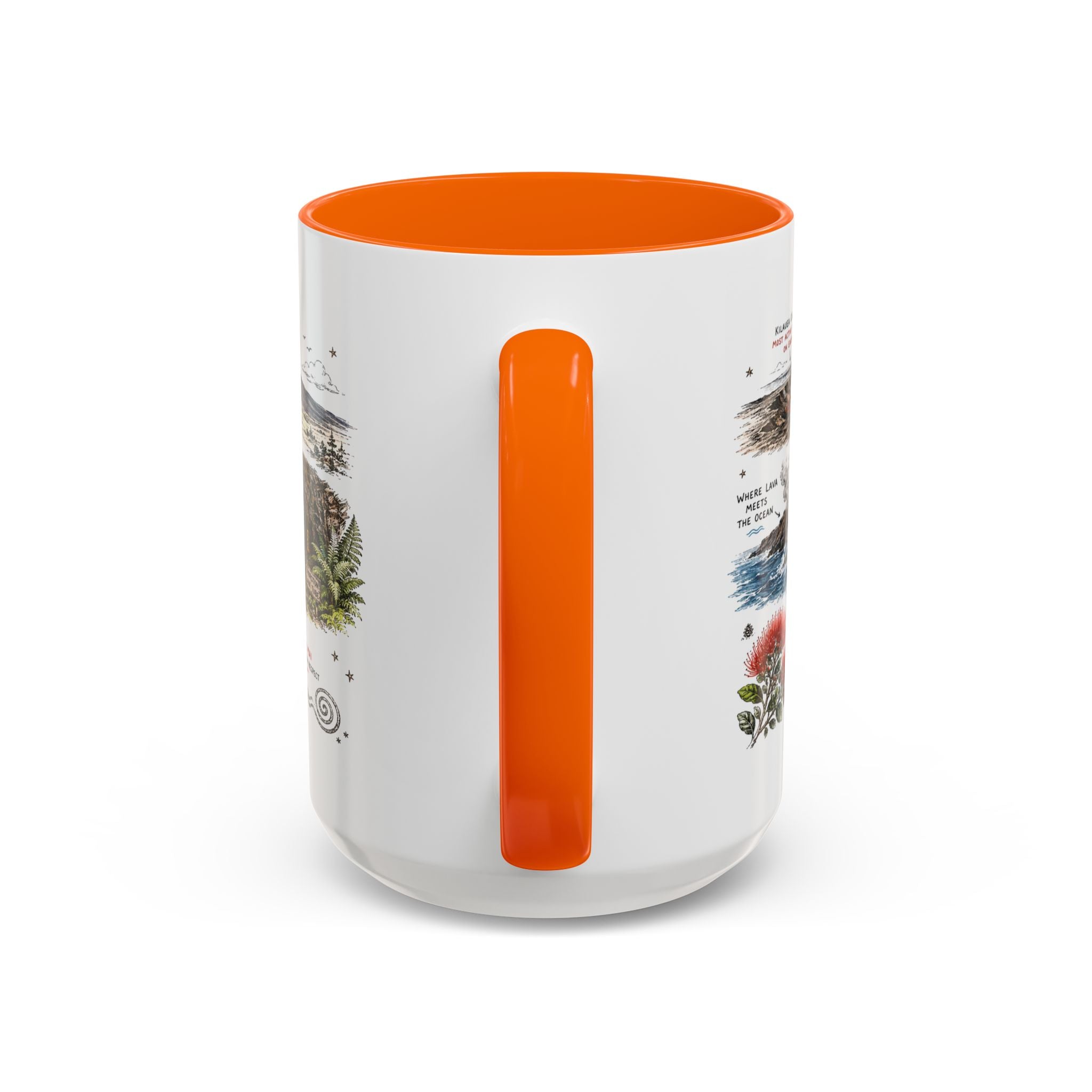 Hawaii Volcanoes National Park Coffee Mug | Hawaii Big Island Lava Volcano Gift | Accent Color Ceramic 11oz 15oz