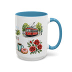 Portland Illustrated Travel Mug | City Souvenir Accent Coffee Mug | 11oz 15oz Ceramic Cup