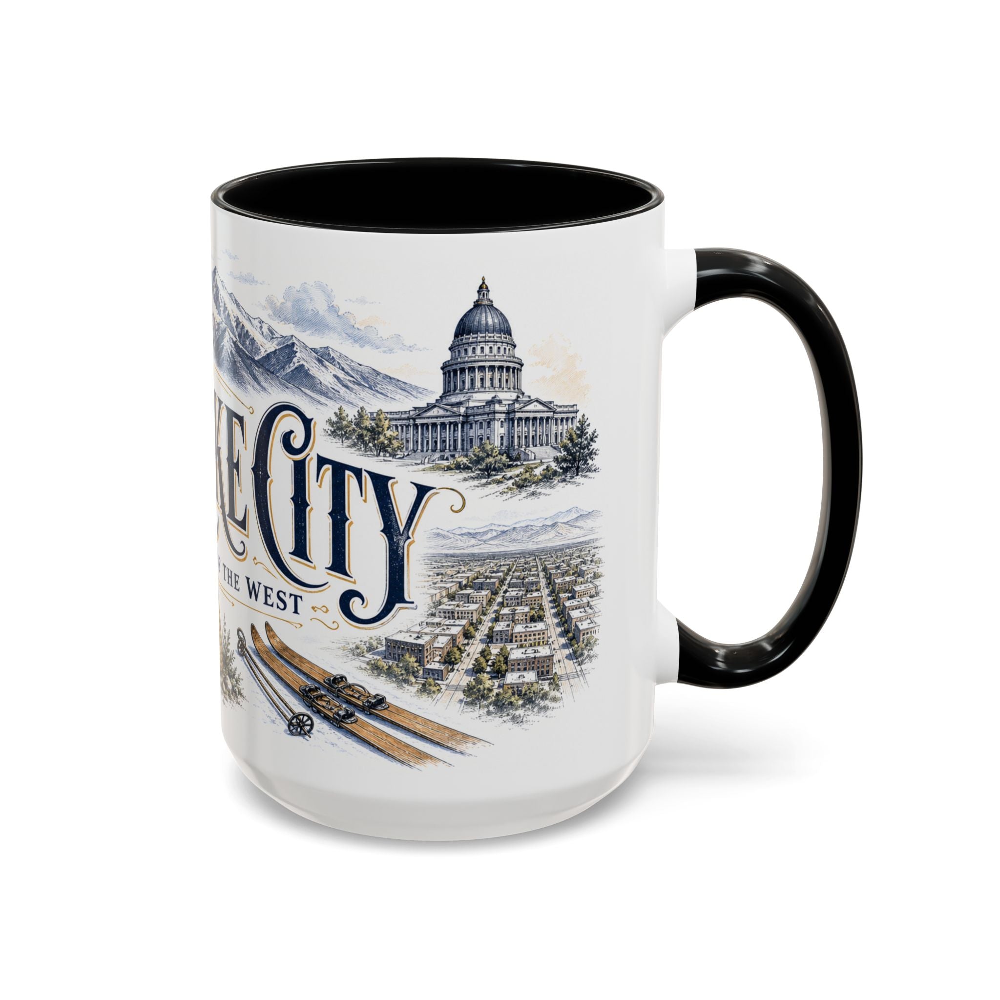Salt Lake City Coffee Mug | United States Travel Souvenir | Vintage Illustrated City Gift | 11 oz 15 oz Accent Mug