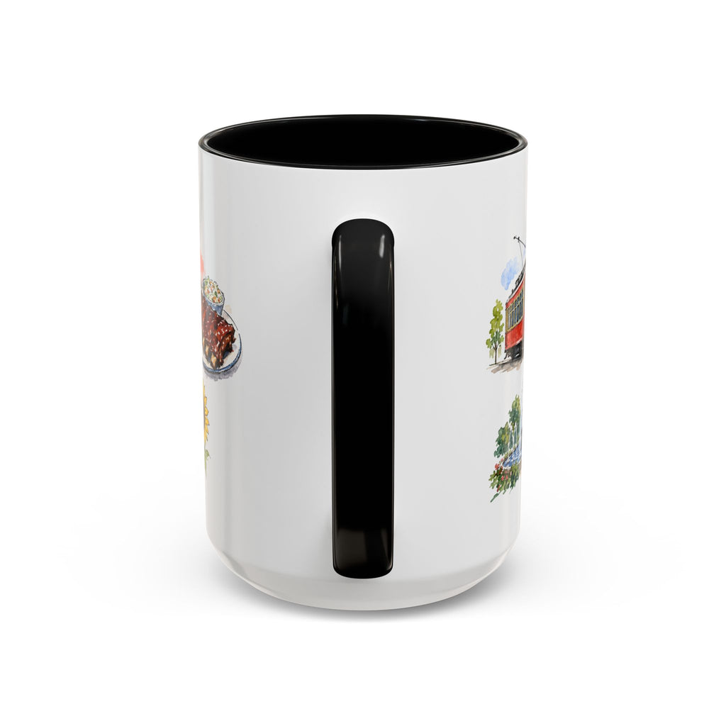 Kansas City Illustrated Travel Mug | City Souvenir Accent Coffee Mug | 11oz 15oz Ceramic Cup
