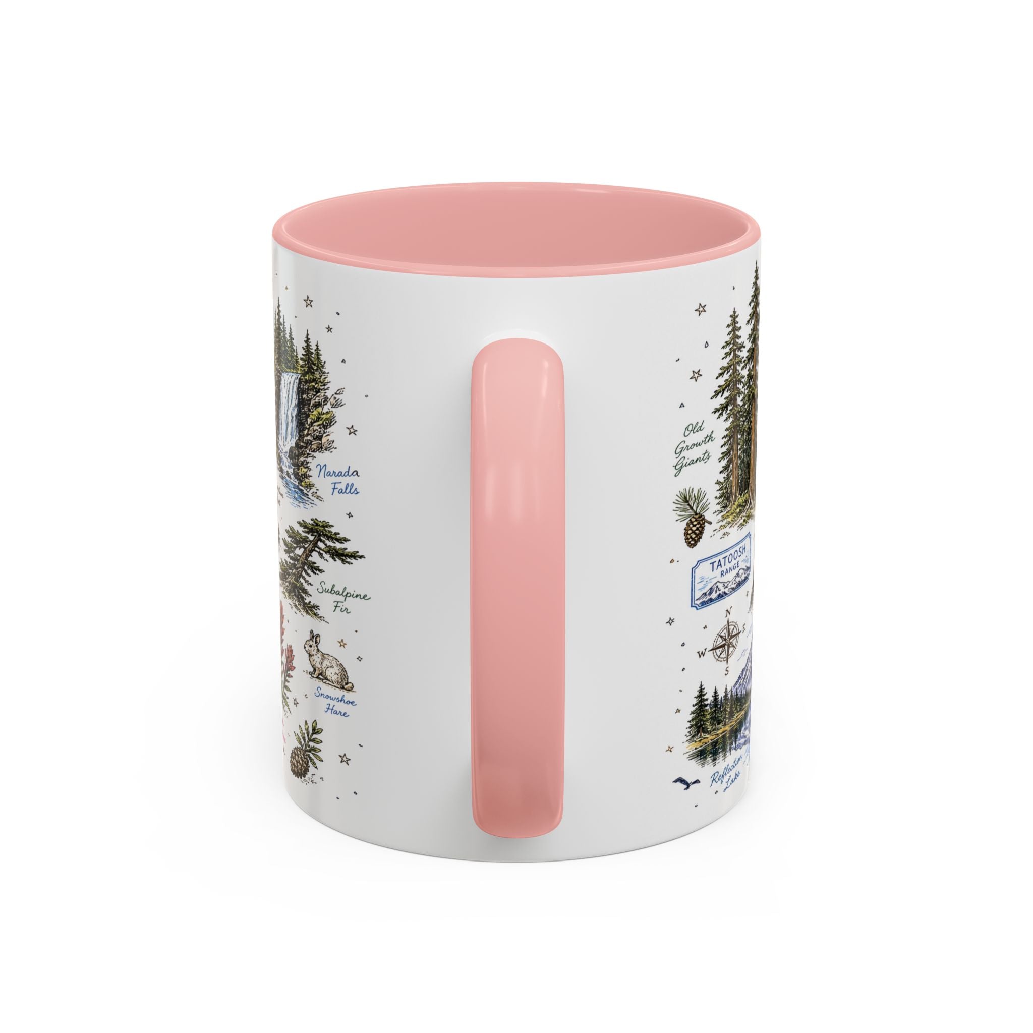 Mount Rainier Coffee Mug | National Park Hiking Washington Gift | Accent Color Ceramic 11oz 15oz