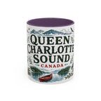 Queen Charlotte Sound Coffee Mug | Travel Destination Souvenir Gift | Accent Color Ceramic 11oz 15oz