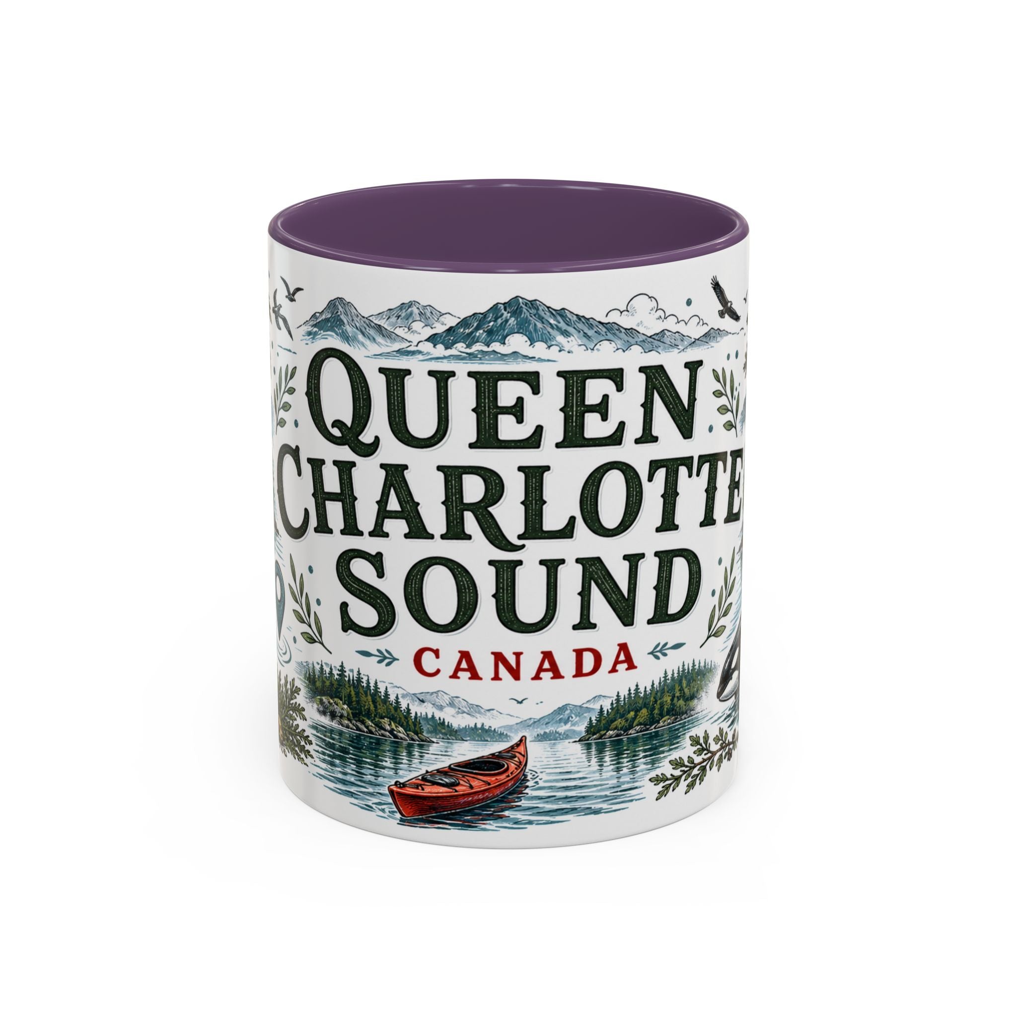 Queen Charlotte Sound Coffee Mug | Travel Destination Souvenir Gift | Accent Color Ceramic 11oz 15oz