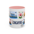 Singapore Coffee Mug | Postage Stamp Collage Mug | Travel Souvenir Accent Cup 11oz 15oz