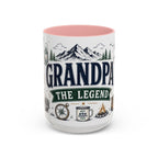 Grandpa The Legend Coffee Mug | Gift From Grandkids | Accent Color Ceramic 11oz 15oz