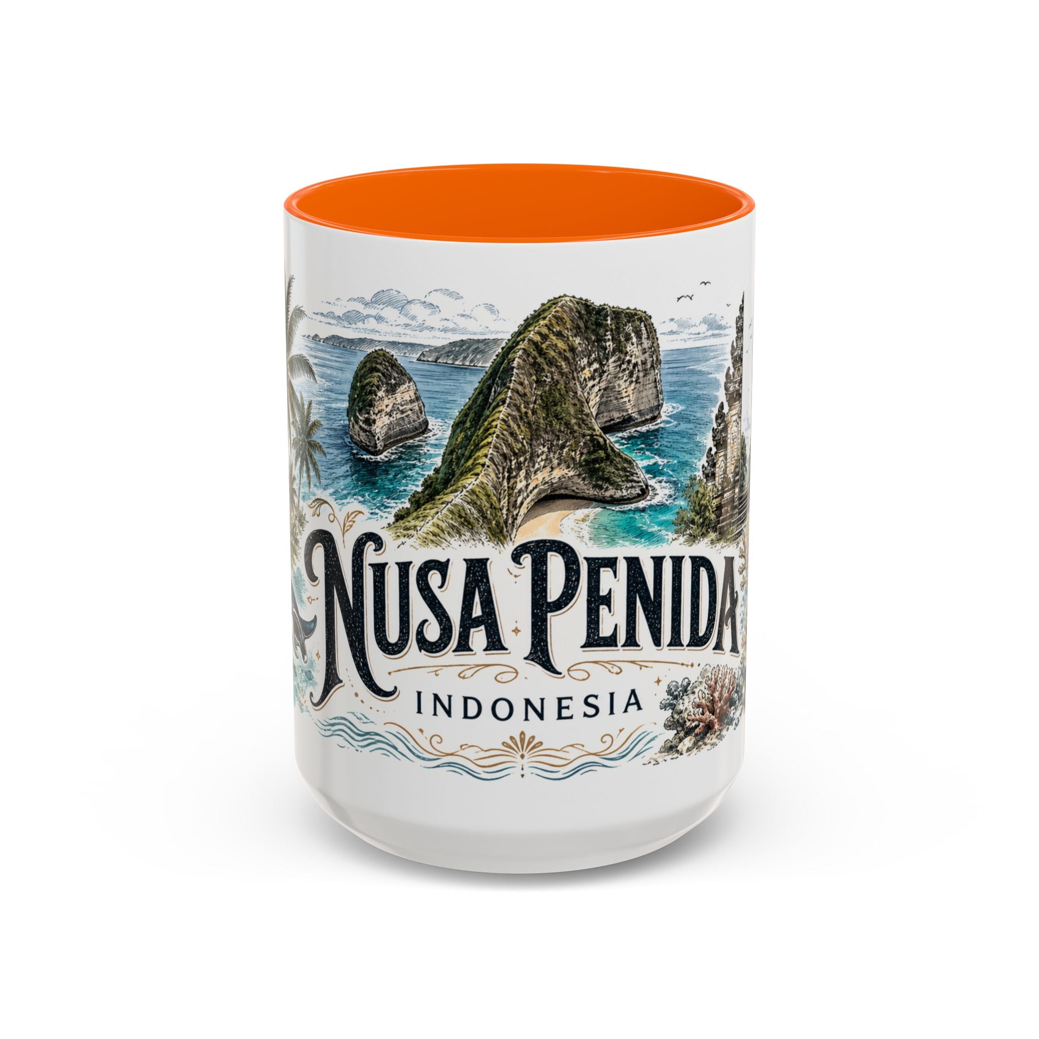 Nusa Penida Mug, Indonesia Travel Souvenir, Bucket List Gift, Accent Ceramic Coffee Mug 11oz 15oz