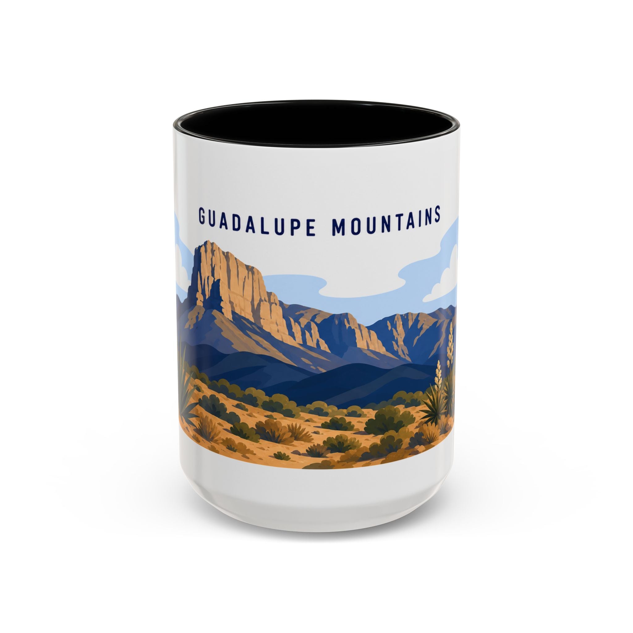Guadalupe Mountains National Park Coffee Mug | Solid Color Block Park Souvenir | 11oz 15oz Accent Mug