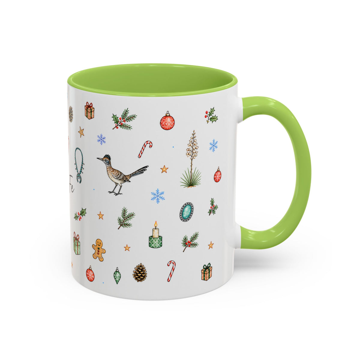 Santa Fe Christmas Mug | Watercolor City Souvenir | Ceramic Coffee Cup (11oz 15oz)
