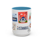 Istanbul Coffee Mug | Postage Stamp Collage Mug | Travel Souvenir Accent Cup 11oz 15oz