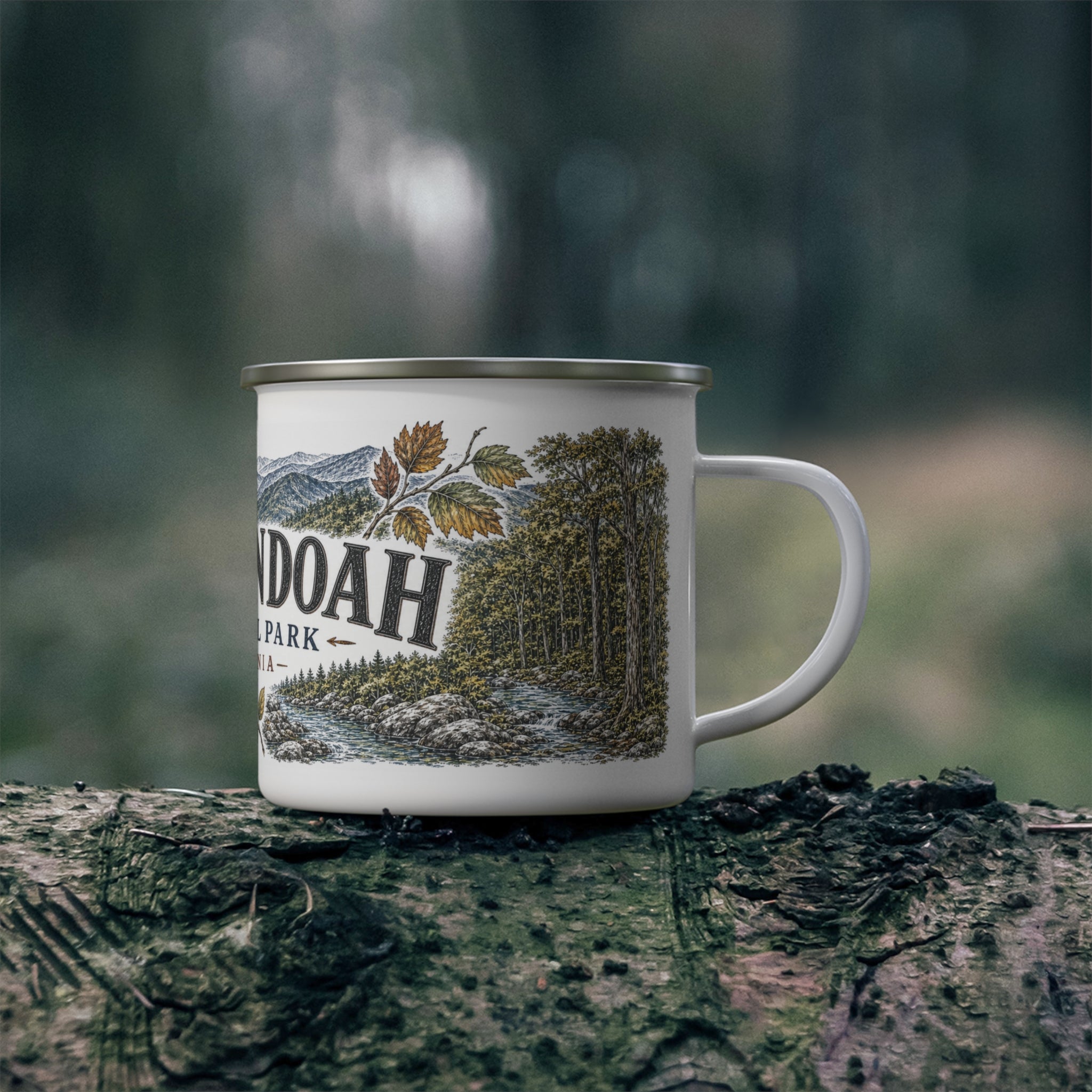 Shenandoah National Park Vintage Enamel Camping Mug | 12oz National Park Hiking Gift