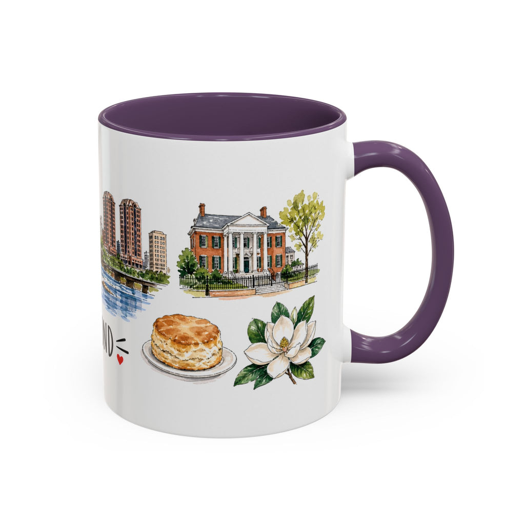 Richmond Illustrated Travel Mug | City Souvenir Accent Coffee Mug | 11oz 15oz Ceramic Cup