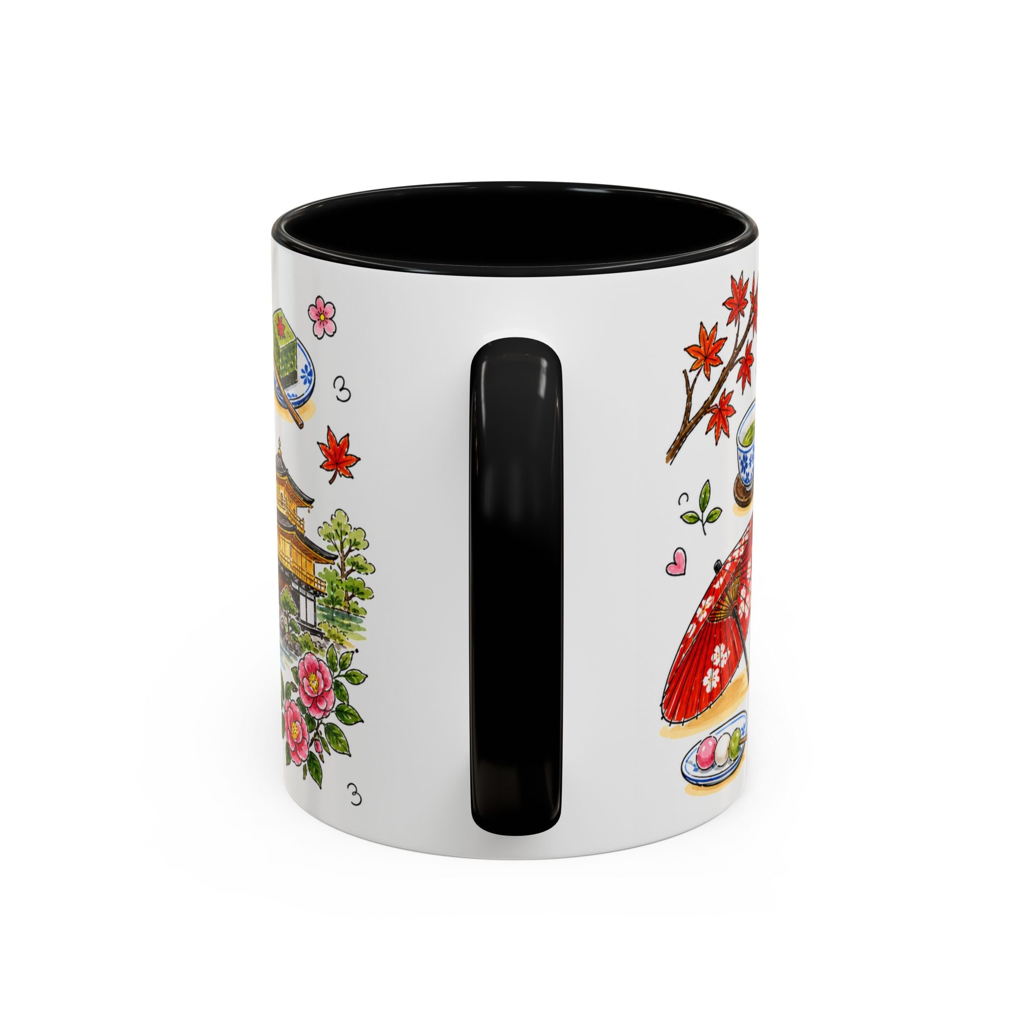 Kyoto Illustrated Travel Mug | City Souvenir Accent Coffee Mug | 11oz 15oz Ceramic Cup