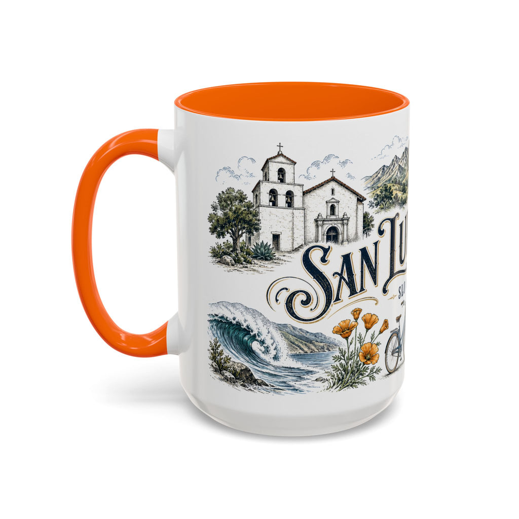 San Luis Obispo Coffee Mug | United States Travel Souvenir | Vintage Illustrated City Gift | 11 oz 15 oz Accent Mug