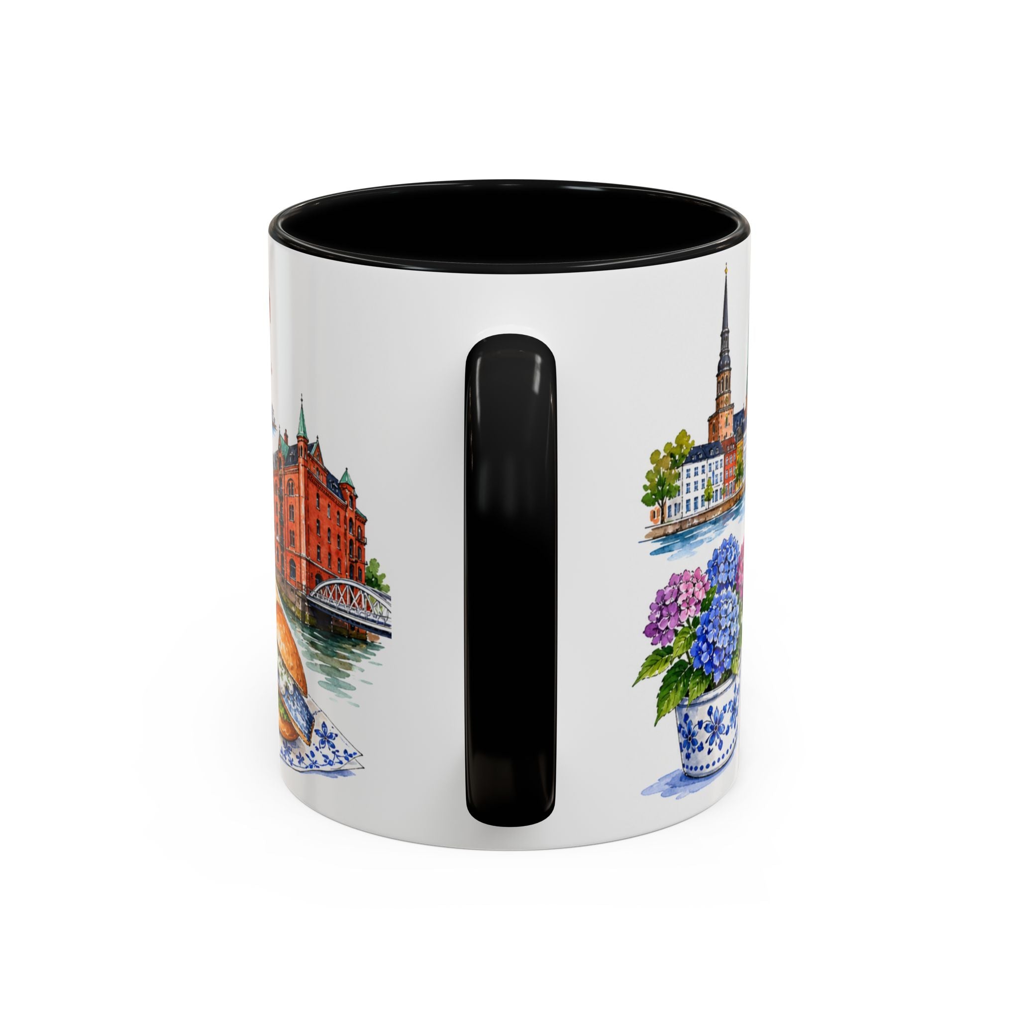 Hamburg Illustrated Travel Mug | City Souvenir Accent Coffee Mug | 11oz 15oz Ceramic Cup