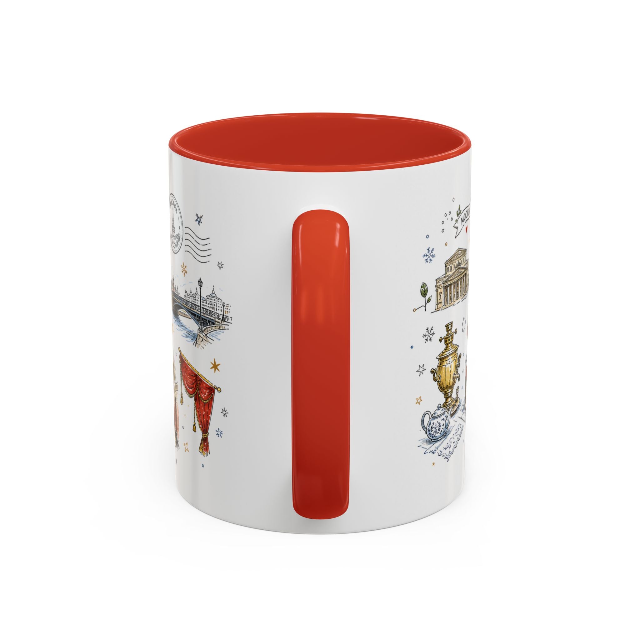 Moscow Coffee Mug | Russia Souvenir Travel Gift | Accent Color Ceramic 11oz 15oz