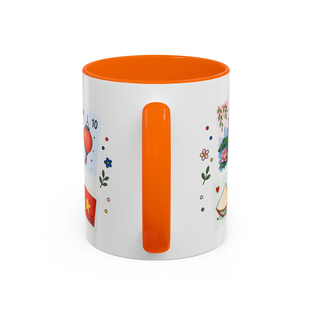 Hanoi Coffee Mug | Postage Stamp Collage Mug | Travel Souvenir Accent Cup 11oz 15oz