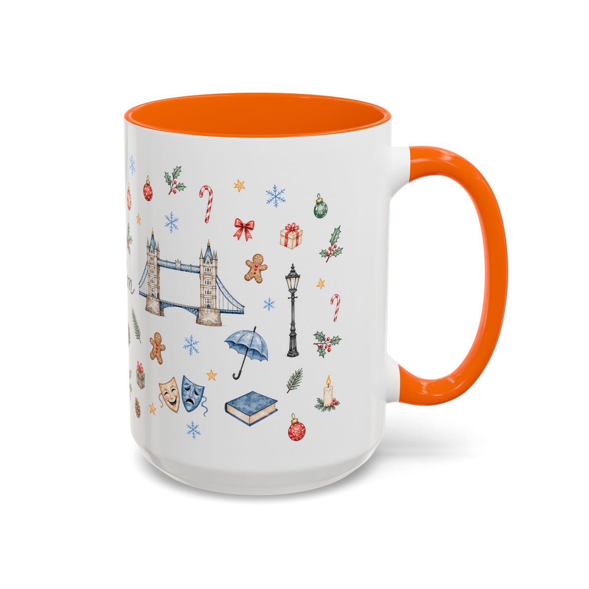London Christmas Mug | Watercolor City Souvenir, Travel Memories, Ceramic Coffee Cup