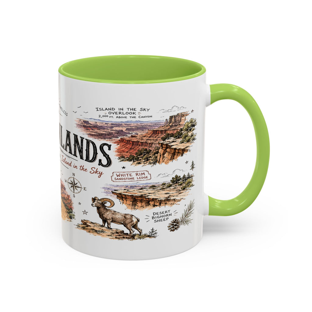 Canyonlands National Park Coffee Mug | Utah Red Rock Desert River Gift | Accent Color Ceramic 11oz 15oz