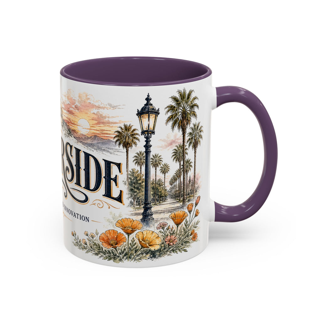 Riverside Coffee Mug | United States Travel Souvenir | Vintage Illustrated City Gift | 11 oz 15 oz Accent Mug